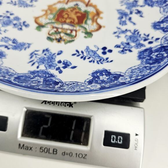 New Andrea by Sadek Chinoiserie Decorative Plate Lion Seal 10" Blue & White - Picture 6 of 6